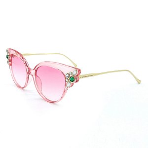 Óculos Prorider - Solar Rosa e Dourado com Lentes Degradê Rosa - S8746-136