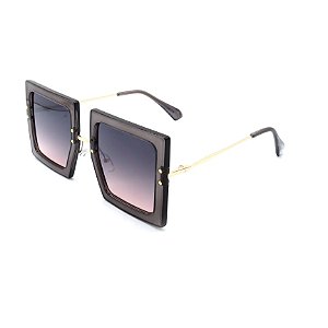 Óculos Solar Prorider translucido cinza e dourado com lente degrade roxo e rosa  - YD2124C6