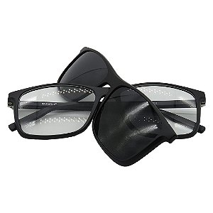 Óculos Receituario com Solar OTTO preto com lente fumê  - TR2299C2