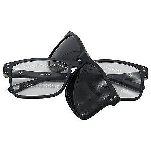 Óculos Receituario com Solar OTTO preto com lente fumê  - TR2287C2