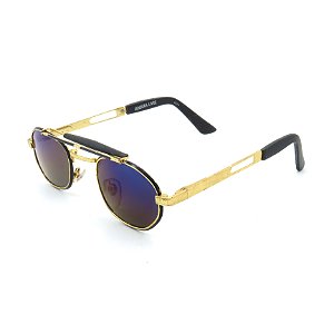 Óculos Solar Prorider Retro Stage Dourado com lente Espelhada - 1888AODRGD