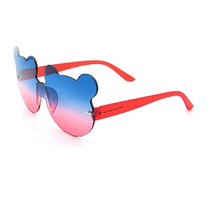 Óculos Solar Prorider Infantil em Acrilex Vermelho com lente degrade Azul e Rosa - PROACVRA
