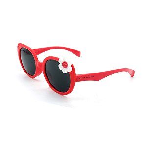 Óculos Solar Prorider Infantil Vermelho com florzinha branca  -  PRB45