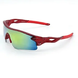 Óculos de Sol Esportivo Prorider em Grilamid® TR-90 Vermelho com lente Espelhada D