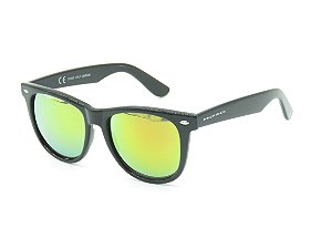 Óculos de Sol Prorider Preto Fosco com Lente Espelhada Amarela - 3964
