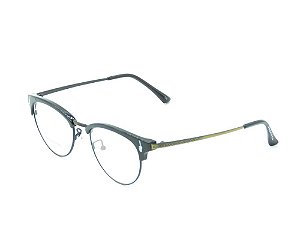 Óculos Receituário Preto Fosco com Dourado - 2735