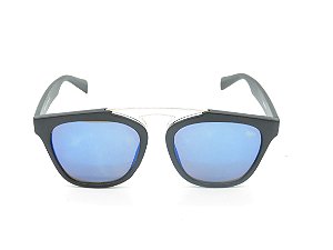 Óculos de Sol Prorider Preto Fosco com Lente Espelhada Azul - 4988
