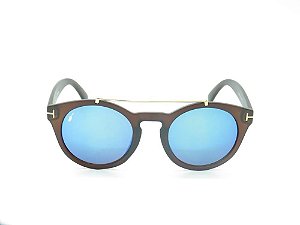 Óculos de Sol Prorider Marrom Fosco com Lente Espelhada Azul - YD1606C3