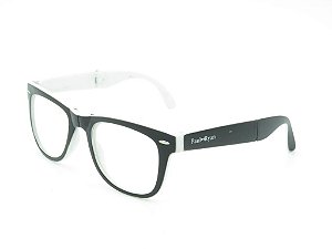 Óculos para Grau Paul Ryan Branco e Preto Fosco - D8501