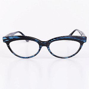 Óculos Receituário Robert La Roche Preto Rajado com Azul Brilhante - RROCRLR262