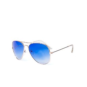 Óculos de Sol OTTO - Dourado com Lente Degradê Azul