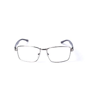 Óculos Receituário Otto - Prata Fosco com Cinza e Azul escuro