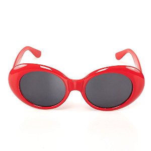 Óculos de Sol Titania Redondo Vermelho com Lente Fumê