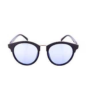 Óculos de Sol Conbelive Redondo Preto com Lente Azul