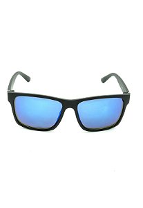 Óculos de Sol Quadrado Prorider Preto Fosco com Lente Espelhada Azul - 25248-2