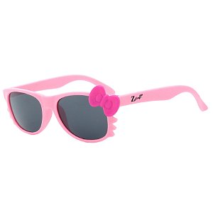 Óculos de Sol Infantil Z-JIM Quadrado Gatinho Rosa Claro e Laço Roxo