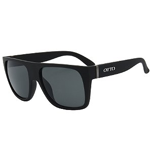 Óculos de Sol OTTO em Grilamid® TR-90 Quadrado Preto Fosco