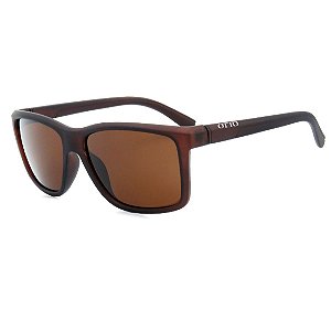 Óculos de Sol OTTO em Grilamid® TR-90 Quadrado Marrom Fosco