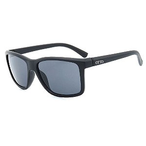 Óculos de Sol OTTO em Grilamid® TR-90 Quadrado Preto Fosco