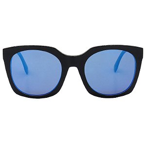 Óculos de Sol BellClover em Grilamid® TR-90 Quadrado Preto e Espelhado