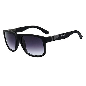 Óculos de Sol OTTO em Grilamid® TR-90 Quadrado Preto Fosco