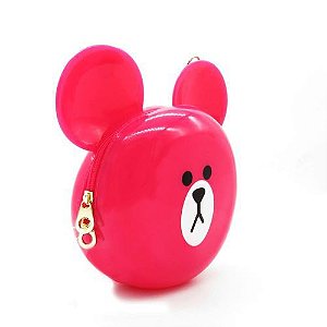 Bolsa Dark Face Pink Estampa de Urso com Alça Longa - BOLSA204