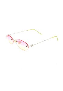 Óculos Solar Prorider retro dourado com lente degrade rosa e amarela -  CA121