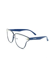 Óculos receituário retro code blue Azul com detalhe translucido  - AZTR2020CD