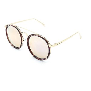 Óculos Solar Prorider Retrô Dourado e Multicores Com Lentes Espelhadas Rosê - RM0231C2