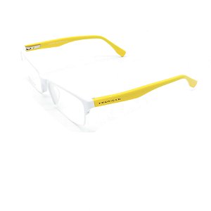Óculos Receituário Prorider Retrô Branco e Amarelo Com Lente de Apresentação - OA8108