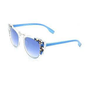 Óculos de Sol Prorider Detalhado Transparente e Azul com Lente Degradê Azul - KD8041C2