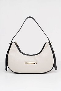 BOLSA EM COURO EB 527 OFF-WHITE/PRETO