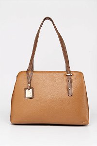 BOLSA EM COURO EB 528 MEL/CACAU