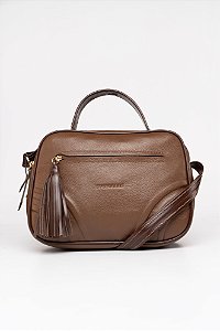 BOLSA EM COURO EB 533 CACAU/SOFT PINHÃO