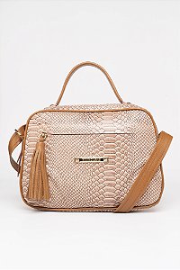 BOLSA EM COURO EB 533 COBRA ROSÊ/MEL
