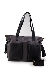 BOLSA  EM COURO 498 CHUMBO+ PRETO