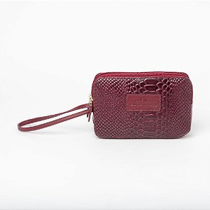 NECESSAIRE EM COURO - PT003 COBRA CEREJA