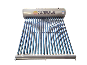 Aquecedor Solar a Vácuo Solar Global 36 Tubos 400litros aço inox 316L água poço até 15 banhos dia- Promoção