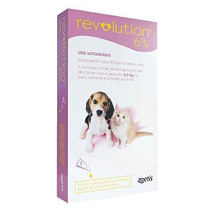 REVOLUTION ANTIPULGAS 15 MG 6% PARA CÃES E GATOS ATE 2,5KG