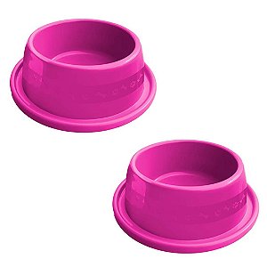 KIT 2 UNID COMEDOURO ANTI-FORMIGA 350 ML - ROSA