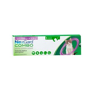 NEXGARD COMBO GATOS ANTIPULGAS SARNA VERMES P 0,8KG A 2,5KG- 1