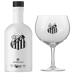 Kit Gin BË Santos Garrafa Branca 750 ml com taça