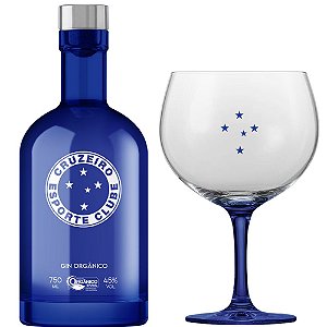 Kit Gin BË Cruzeiro Garrafa Azul 750 ml com taça