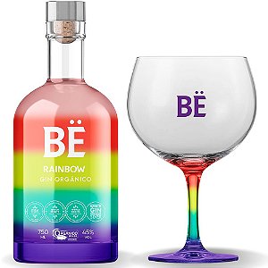 Kit Gin BË Rainbow - Garrafa 750 ml com taça