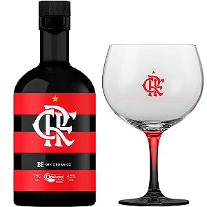 Kit Gin BË Flamengo Garrafa Listrada 750 ml com taça