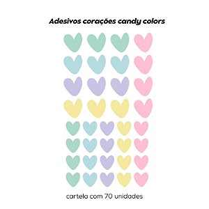Adesivos decorativos corações candy