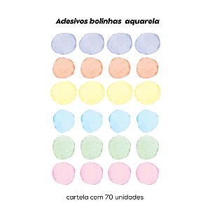 Adesivos decorativos bolinhas aquarela