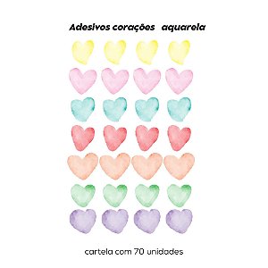 Adesivos decorativos coração aquarela