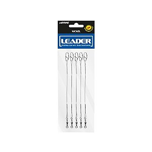 Kit 5 Chicotes de Aço 20lb 10cm com Snap e Girador Marine Sports