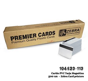 Cartão PVC Branco Zebra com Tarja Magnética - 500 Cartões